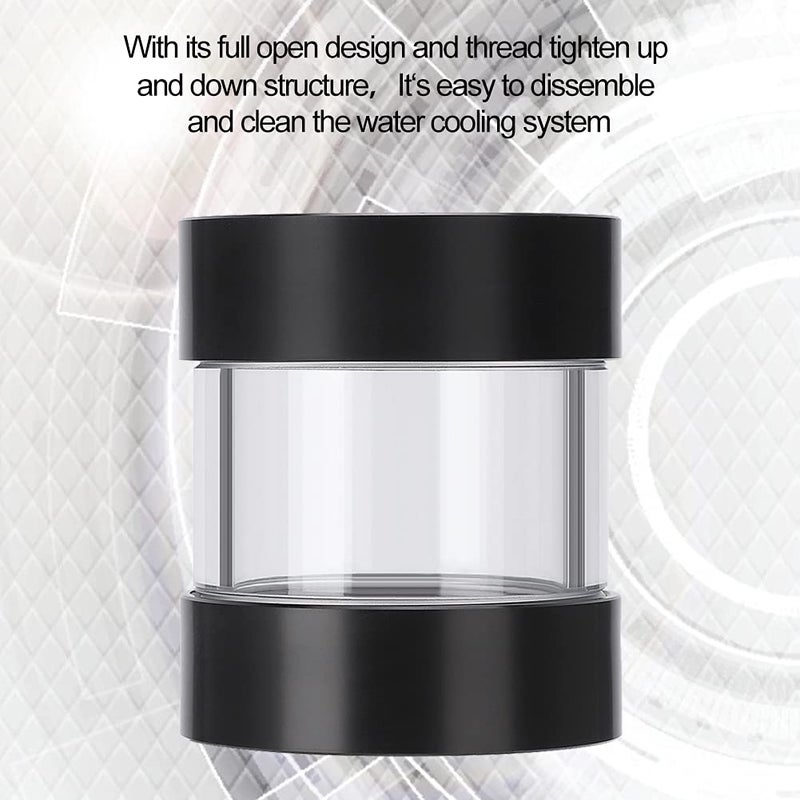 Hilitand YSX-6PC 3 Holes Cylindrical Computer Water Cooling Tank, 50mm OD Cylinder Reservoir With G1/4 Thread Holes for Desktop - Image 5